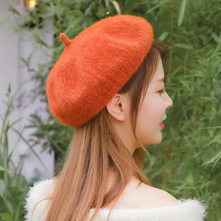 Dilidala, осенне-зимний Регулируемый берет для женщин, женская шерстяная шапка для художника, Корейская версия, шапка с тыквой, зимние шапки для женщин