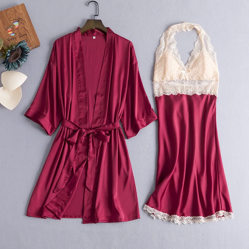 2 шт. атласный халат кимоно для невесты и подружки невесты|rayon robes|robe gownkimono robe sleepwear