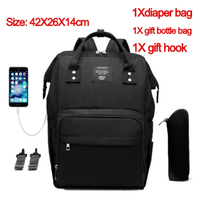 Модная сумка для подгузников, USB, для мам, для беременных, большой многофункциональный рюкзак для коляски, дизайнерский рюкзак для ухода за ребенком, сумка для подгузников - Цвет: As picture