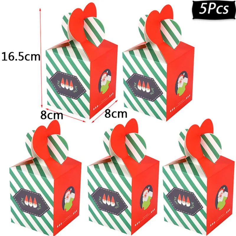 5pcs candy box f Рождественские украшения для дома, гирлянда со снежинками, рождественские украшения для рождественской елки, Висячие оконные украшения, зимние Вечерние - Цвет: 5pcs candy box f