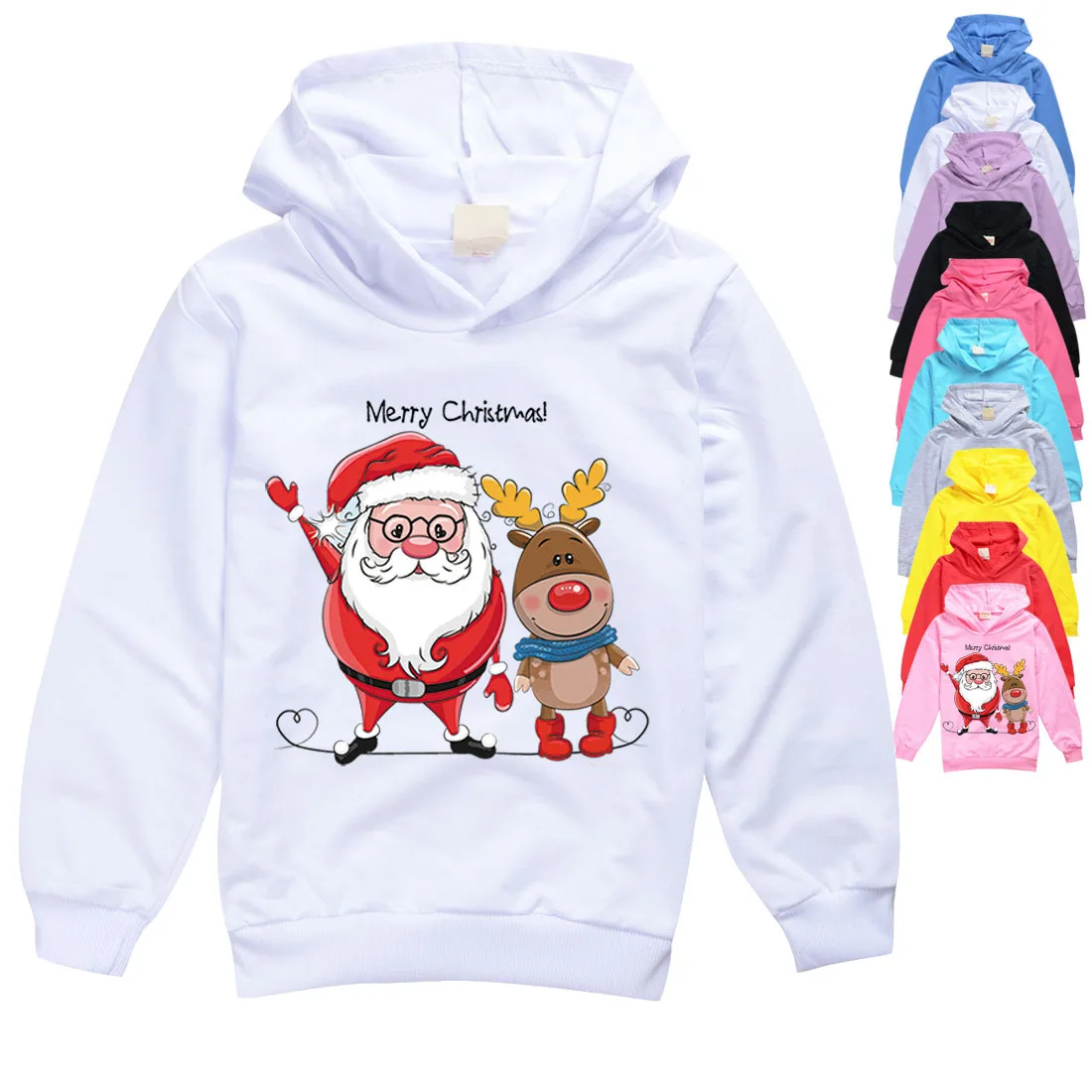 

Baby Fall Clothes Christmas Clothes Cotton Santa Claus Boys Hooded T Shirt Girls Hoodie Autumn Sweatershirt Girls Tees 8 To 12