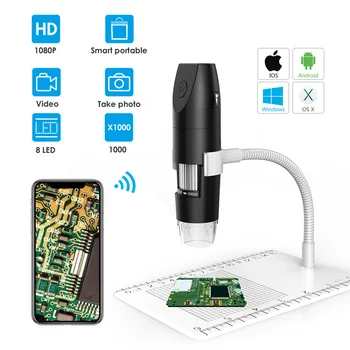

0-1000X WIFI USB Microscope Handheld Portable Digital Microscope Electronic Microscope Endoscope Zoom Camera Magnifier Stand