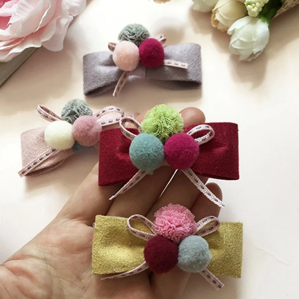 50 Pieces Mixed Pompom Ball Embellishment for DIY Hair Accessories 23mm