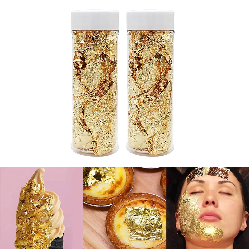Edible Leaf Foil Cooking Dessert Powder Foil Cake Ice Cream Decoration Foil 2g/3g Gold Foil Food Decorating