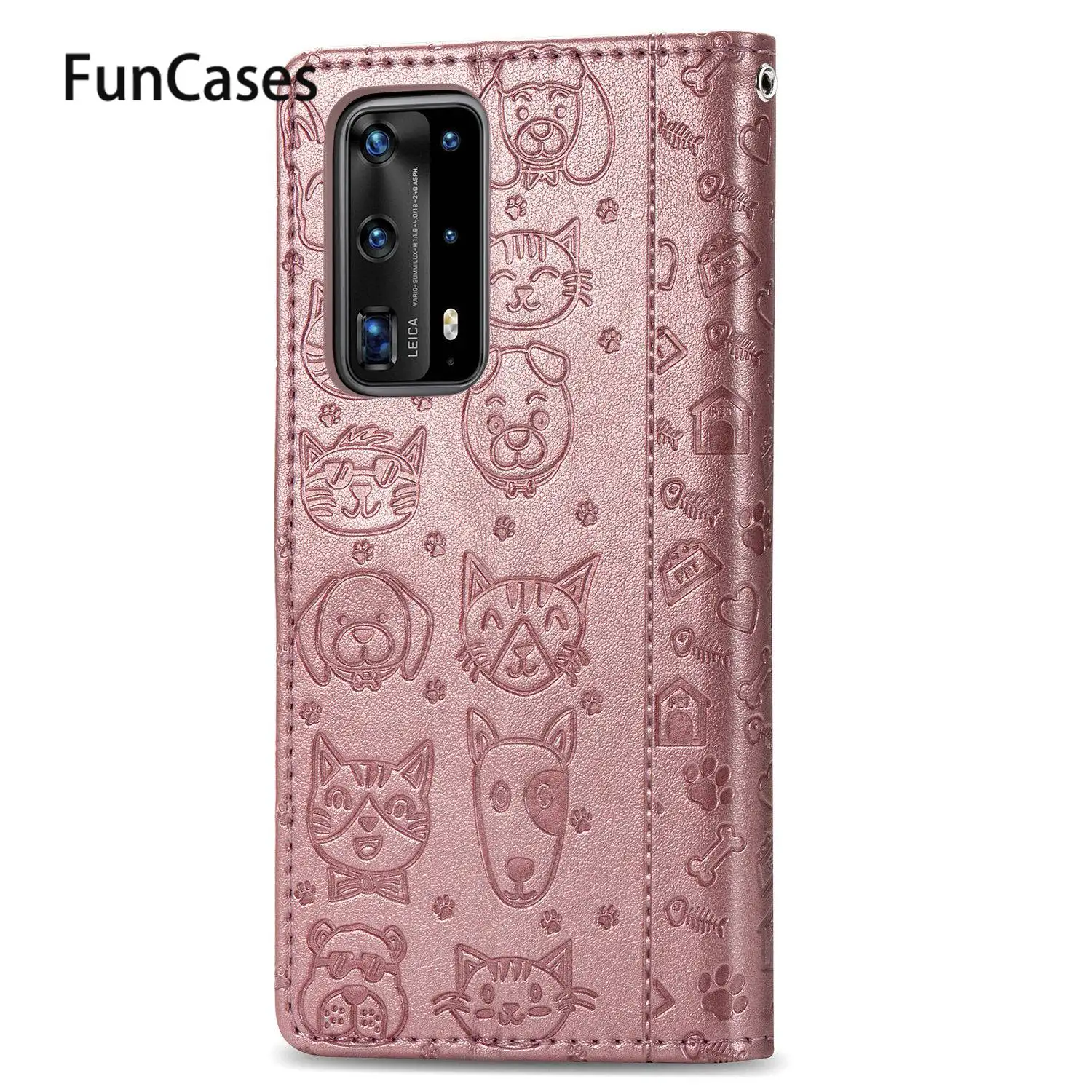 P40 Pro Чехол книжка с мультяшным рисунком для Huawei чехлы цветочным принтом etui Csse|liquid