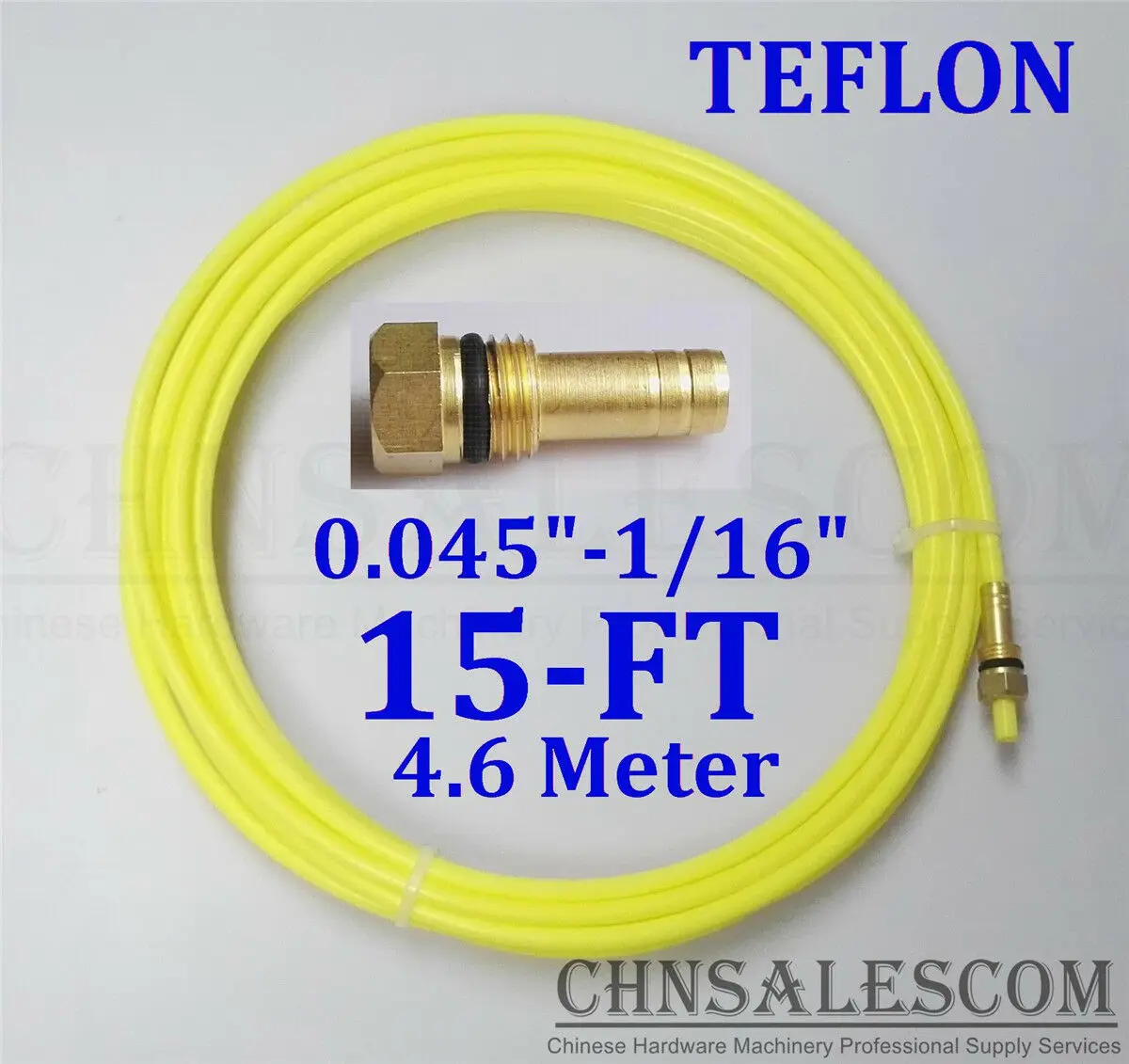CHNsalescom PTFE лайнер LI TW MI 15-ft mig сварочный пистолет провод Размер 0,04"-1/16" 4,6 м желтый