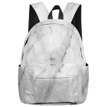 

Ink Painting Marble Black White Floor Walls Backpack For Teenage Travel Bags School Bags Backpack Interior Key Chain Holder