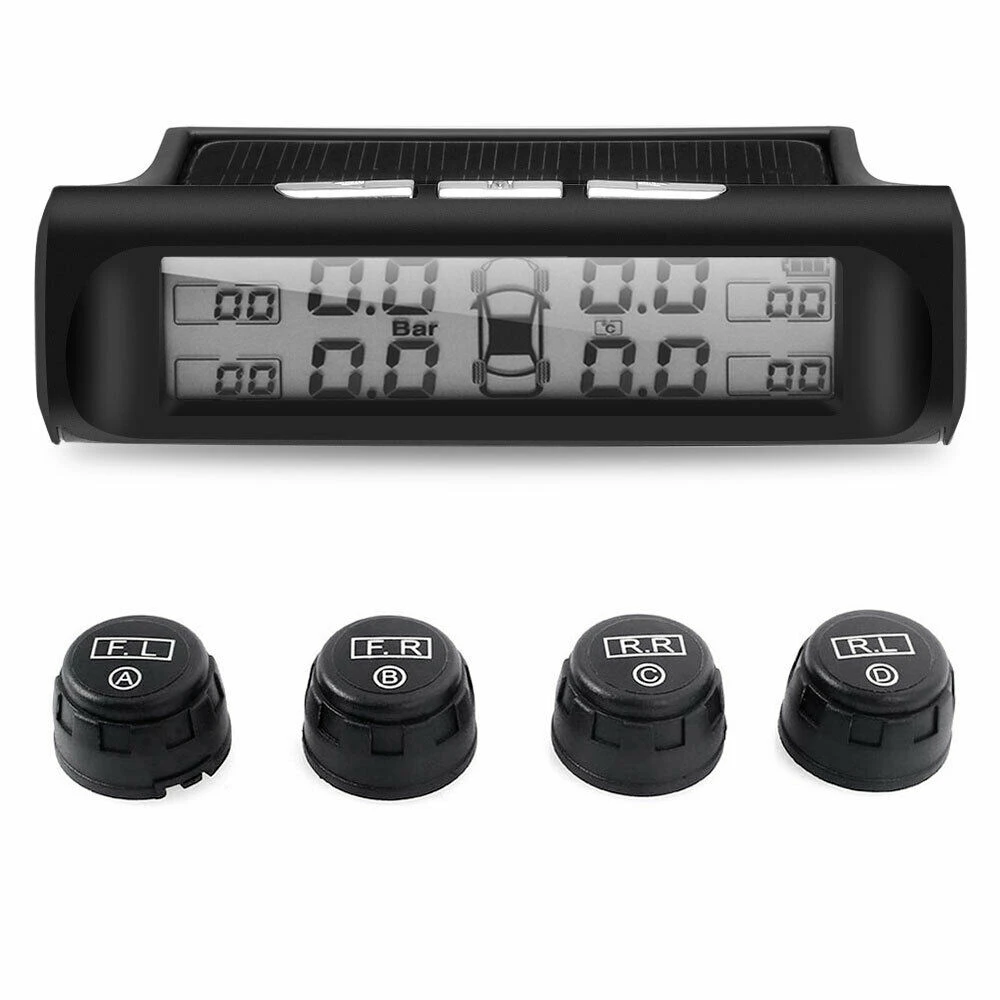 Умный автомобиль TPMS система контроля давления в шинах солнечной энергии цифровой ЖК-дисплей Автоматическая охранная сигнализация s давление в шинах