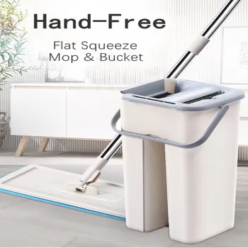 

Magic Cleaning Mops Free Hand Mop with Bucket Drop Shipping Floors Squeeze Flat Mop with Water Home Kitchen Floor Cleaner