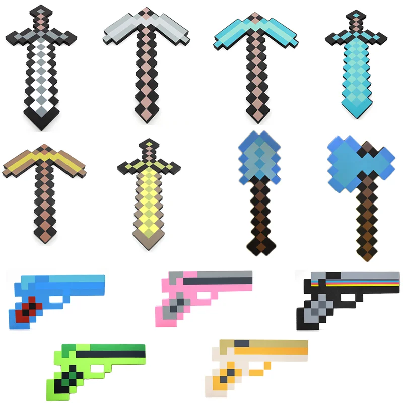 

2 or 3 in one "newest toy Transforming Diamond Swords and Pick axe Variant weapon with Light and Sound For Kids Gifts