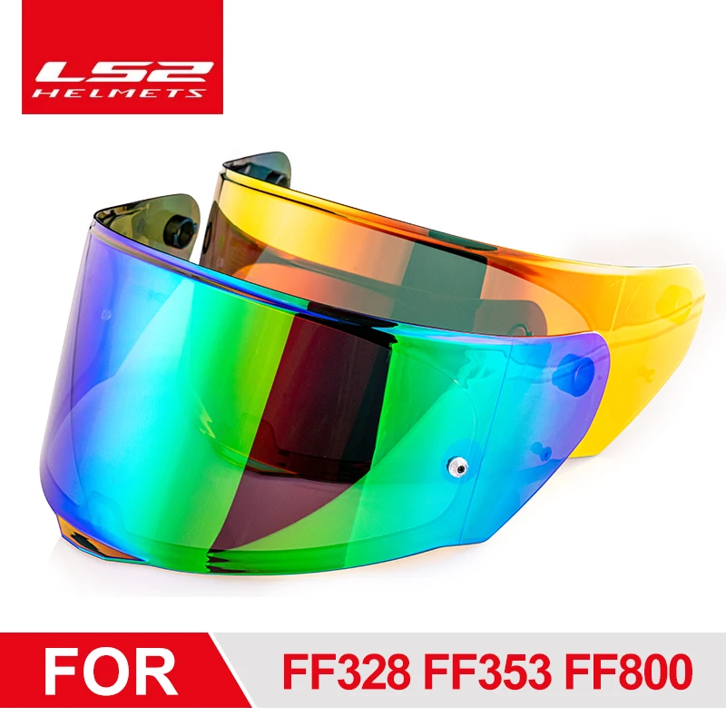 LS2 FF328 Полнолицевой мотоциклетный шлем козырек Экстра прозрачный радужный Черный