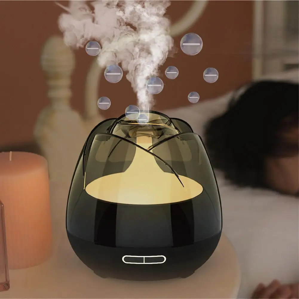 

Adoolla 7 Colors Change Rose Shape Air Humidifier Negative Ion Aroma Essential Oil Diffuser