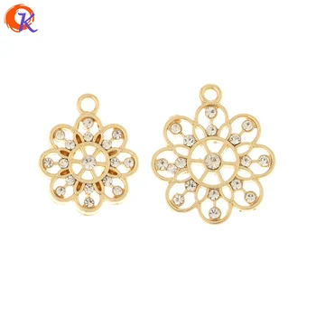 

Cordial Design 100Pcs Jewelry Accessories/Charms/Flower Shape/Earrings Connectors/DIY Making/Hand Made/Rhinestone Pendant