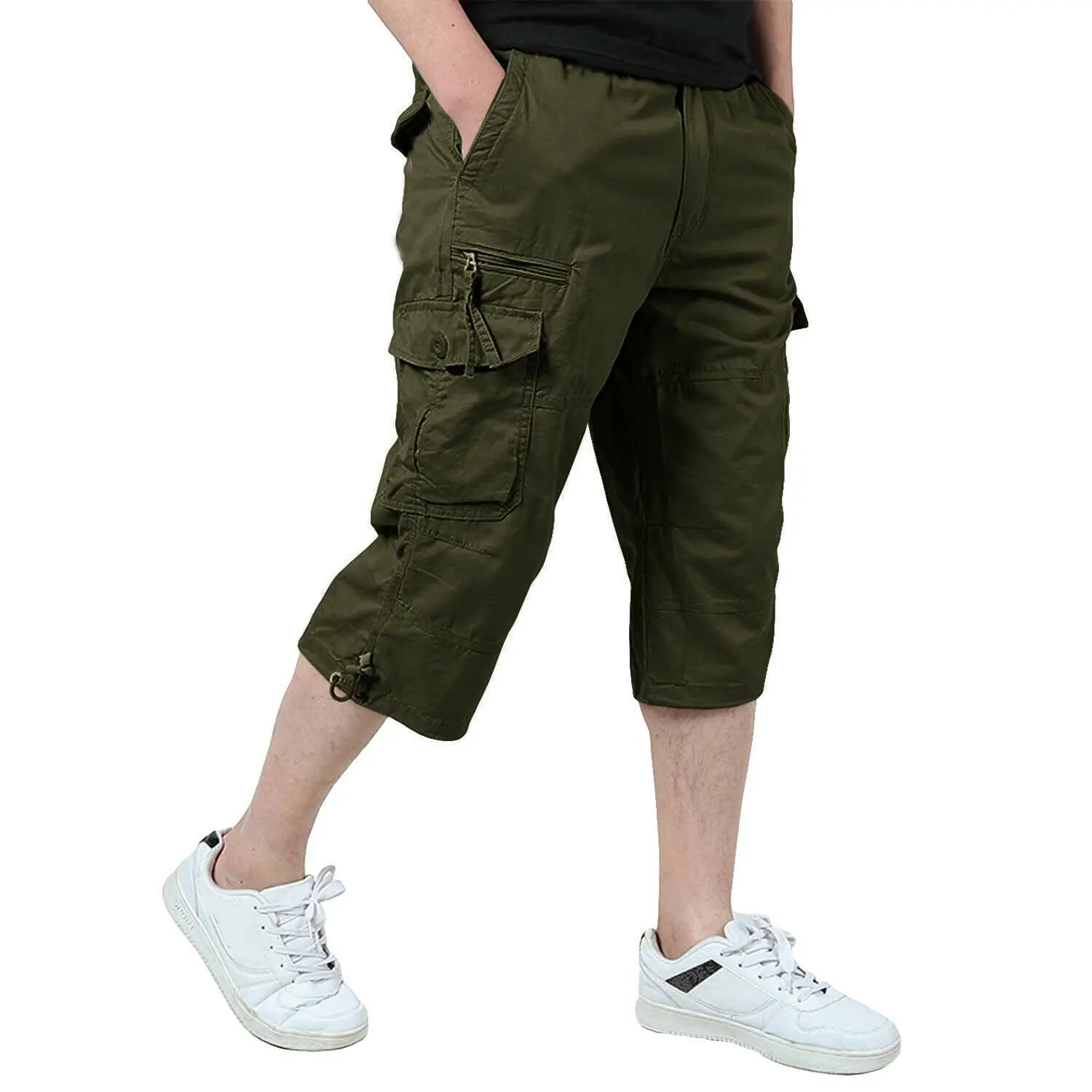 Зеленый Мужские летние шорты спортивные Laufen тренировки брюки карго Jogger Hose - Цвет: Зеленый