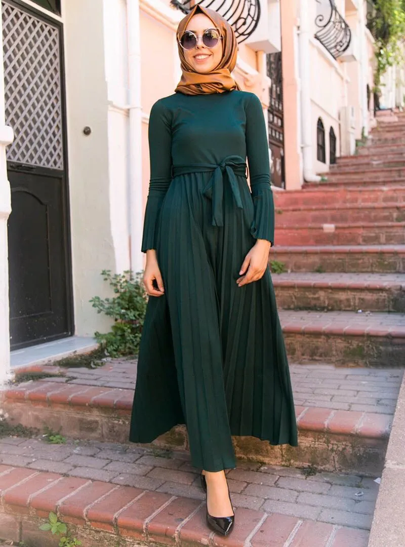 Witspace Dubai Embroidery Muslim Dress Women Kaftan Abaya Jilbab Islam Ramadan Gown Robes