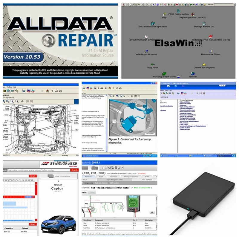 US $79.19 Alldata 2020 Hot Sale All Data Software Vivid Workshop AtrisStakis 201801v Elsawin Latest Version 1TB HDD Auto Repair Software