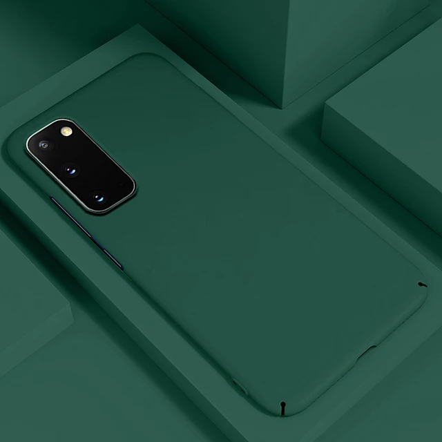 Ultra-thin Colorful Matte Hard PC Phone Case For Samsung Galaxy S20 S10 E 5G S9 S8 Note 10 9 Plus Cute Shockproof Frosted Cover Dark Green