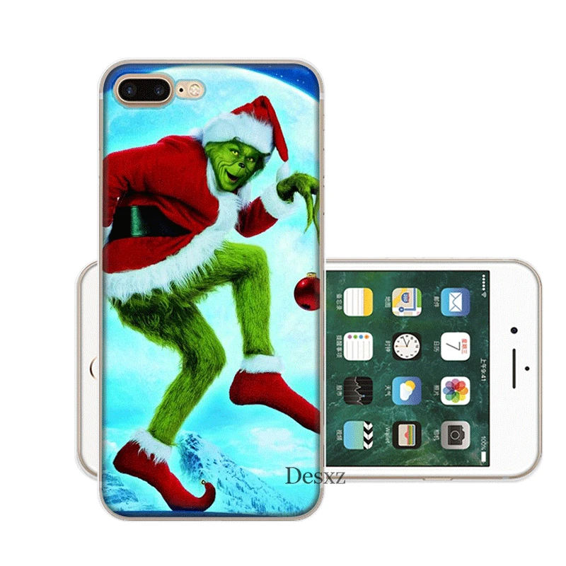 H2 Чехол для мобильного телефона iPhone 11 Pro X XR XS Max 5 5S SE 6 6S 7 8 Plus жесткий чехол зеленый Grinch Рождество - Цвет: H2
