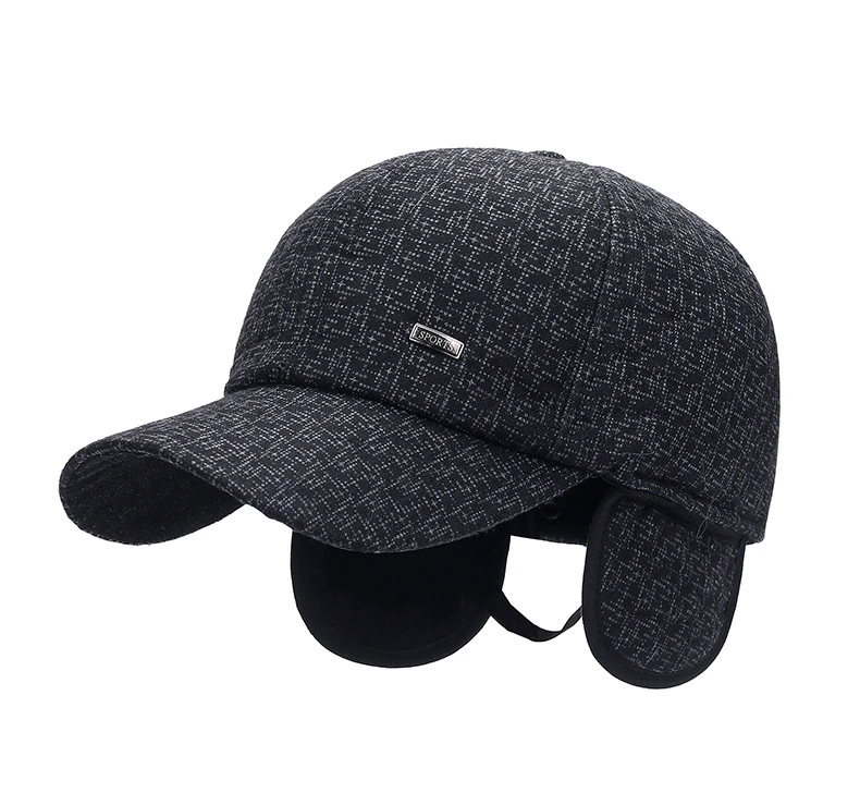 Baseball Cap Winter Hat Warm Cotton Snapback Caps Ear Protection Fitted Hats for Men Twenty One Pilots Dad Cap with Earmuffs