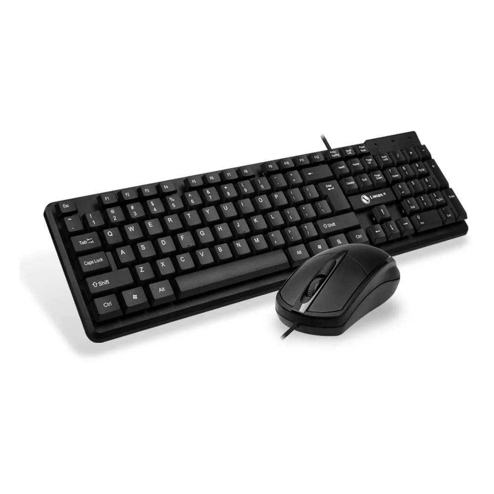 

Wired Keyboard Mouse Set 104 Key USB Sensitive Durable for Desktop Laptop Business Home Office Gaming