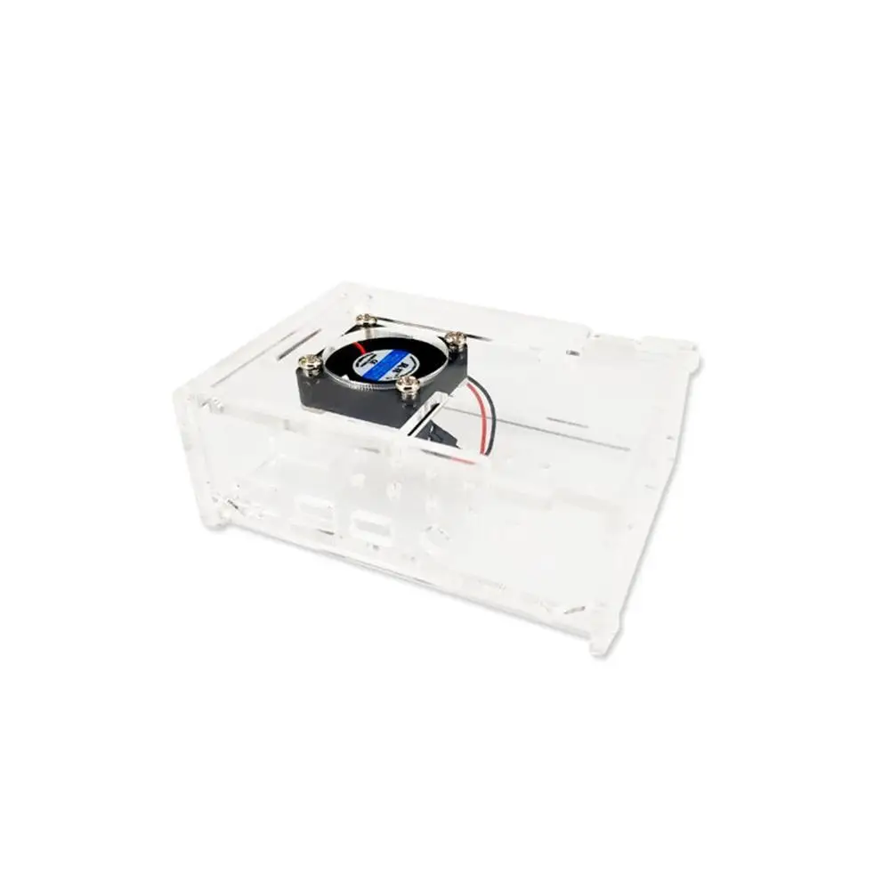 Прозрачный акриловый чехол с охлаждающим вентилятором для Raspberry Pi 4 Model B