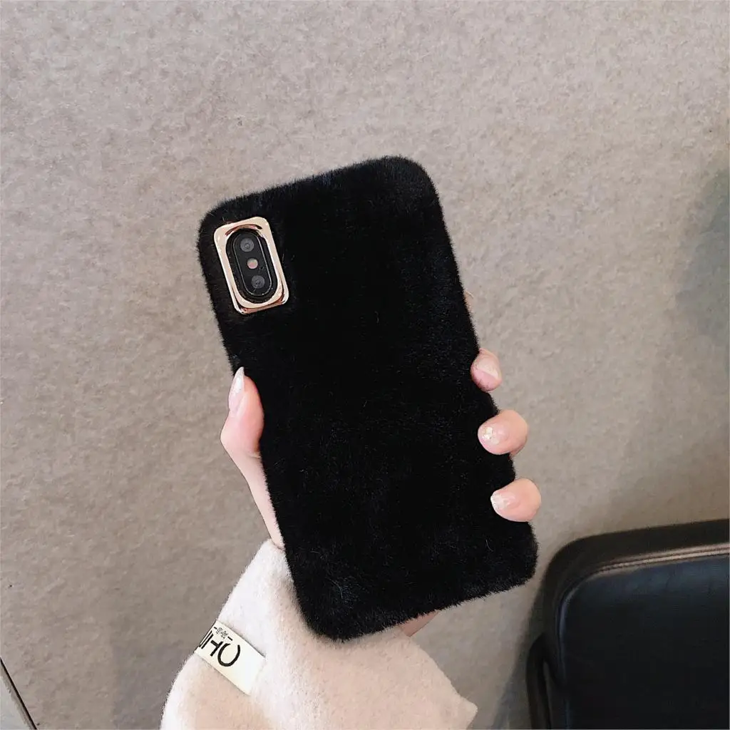 Пушистый меховой чехол для Nokia 2,1 3,1 5,1 6,1 7,1 8,1 8 9 6 5 3 2 1 7X3X5X6X7X71 Sotf сенсорный Silocone чехол Роскошный плюшевый чехол - Цвет: Black