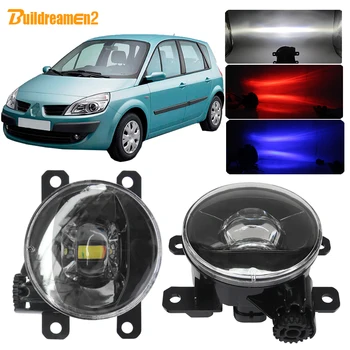

Buildreamen2 For Renault Scenic 2003-2015 Car Right + Left Fog Lamp H11 4000LM LED Lens Fog Light Devil Eye DRL 12V 2 Pieces