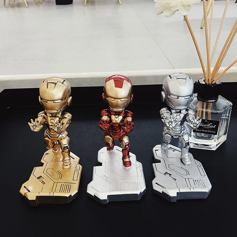 Marvel Iron Man Spiderman Captain America Phone Holder Mobile Phone Stand Car Desktop Multi-function Bracket Non-slip Cute Stand phone stand holder