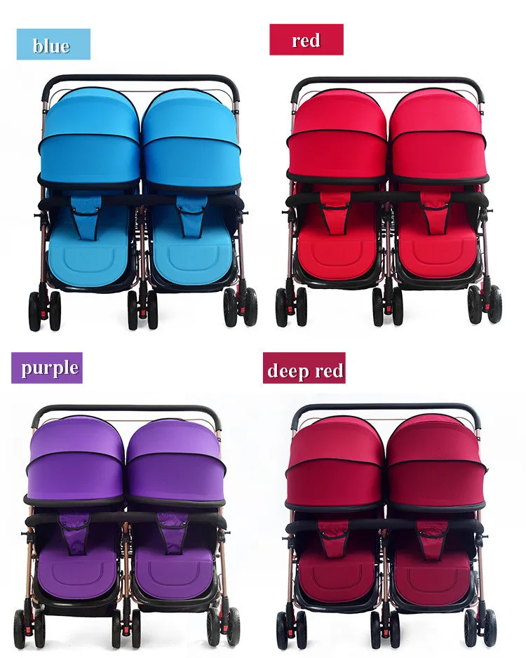 Double Seat Can Be Foldable Portable Pouch Twins Baby Stroller
