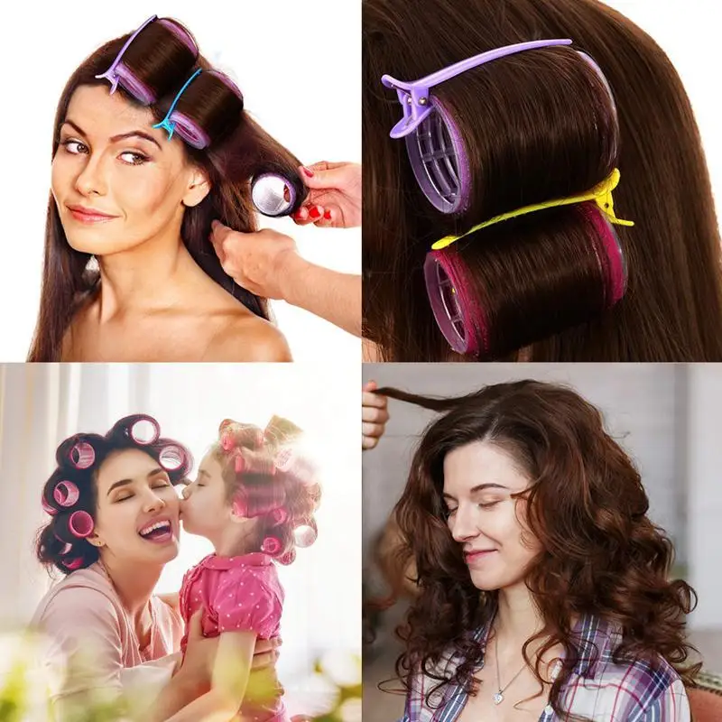 28/48 Pcs 3 Size Self-adhesive Curler Set Pepset Convenient Plastic Hair Rollers DIY Hair Styling Tool for Wome