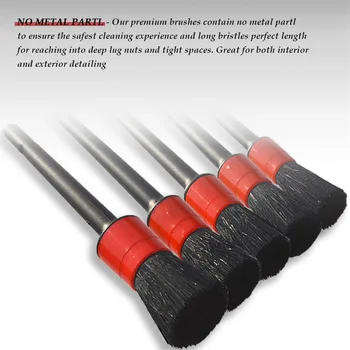 

5Pcs Detail Brush Set Automotive Detailing For Car Cleaning Plastic Round Brush Car Beauty Detail Brush Gap Brush Car Wash ##4