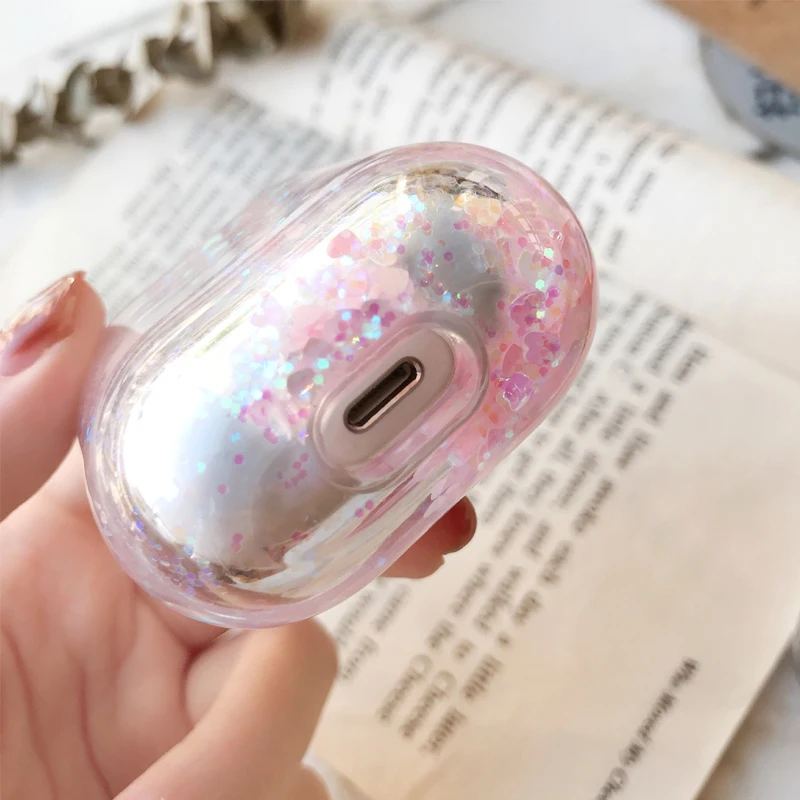 Sovawin пластиковый противоударный защитный чехол Airpods зыбучие пески блеск подходит для Apple AIRPODS 2 Bluetooth наушники чехол s