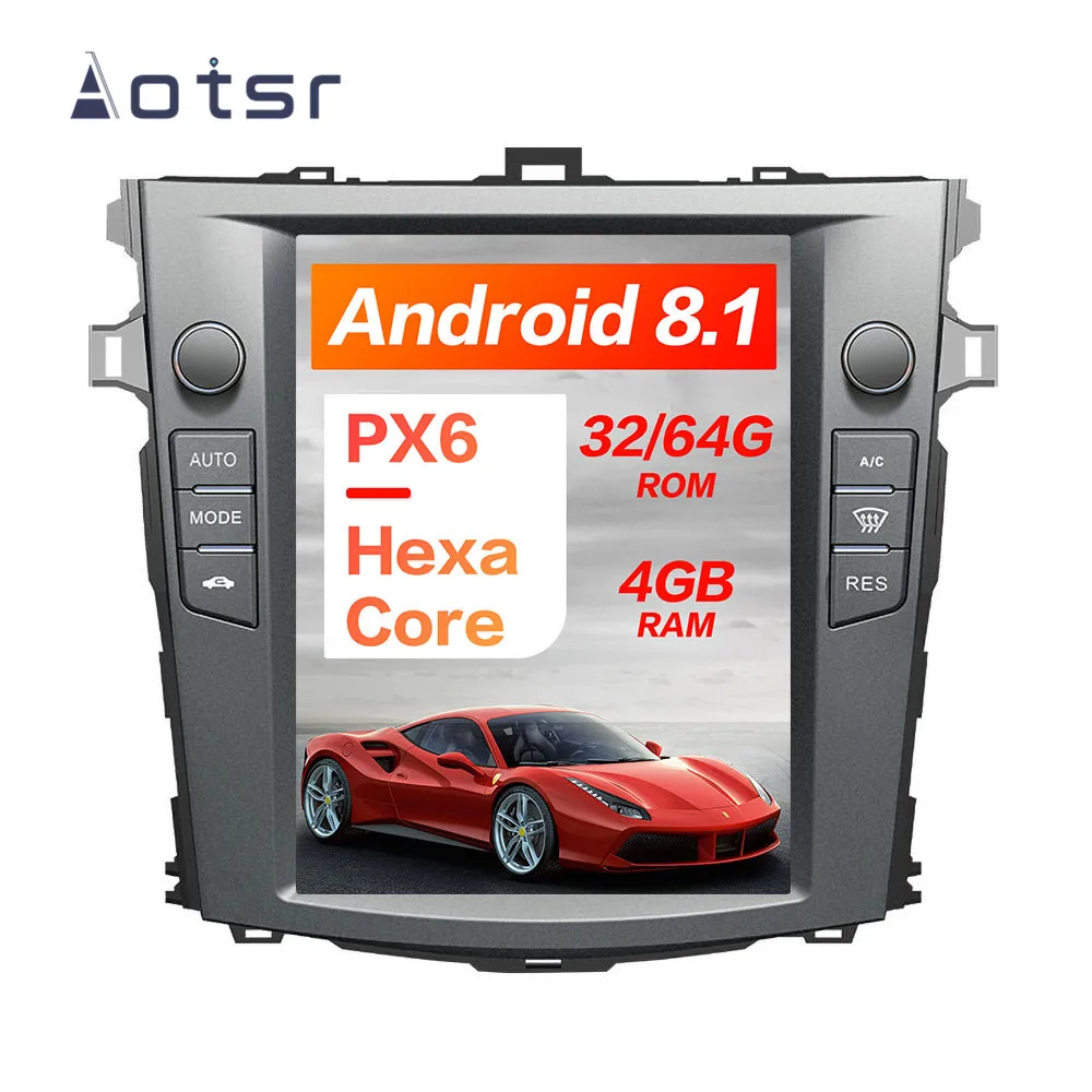 Perfect Car Electronics Android 8.1 Tesla style IPS Car GPS Navigation For Toyota Corolla 2007-2013 car radio player video hd multimedia 2