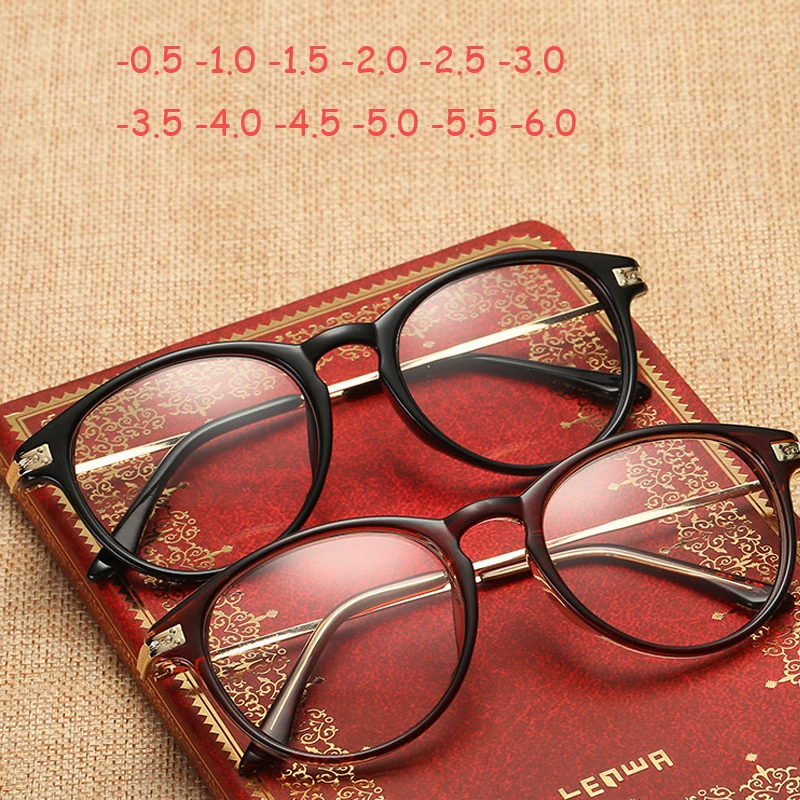 

-1 -1.5 -2 -2.5 -3 -3.5 -4 -5 -6 Myopia Glasses With Degree Women Men Short-sight Eyewear Black And Red Frame Eyeglasses Unisex