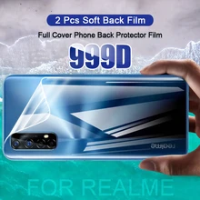 Película de screen protector hidrogel para Realme 7, 5, 6 Pro, 2 uds., Protector de pantalla Realme V5, X2, X7, X50 Pro, C3, C11, C12, C15, película trasera sin cristal protectores de pantalla