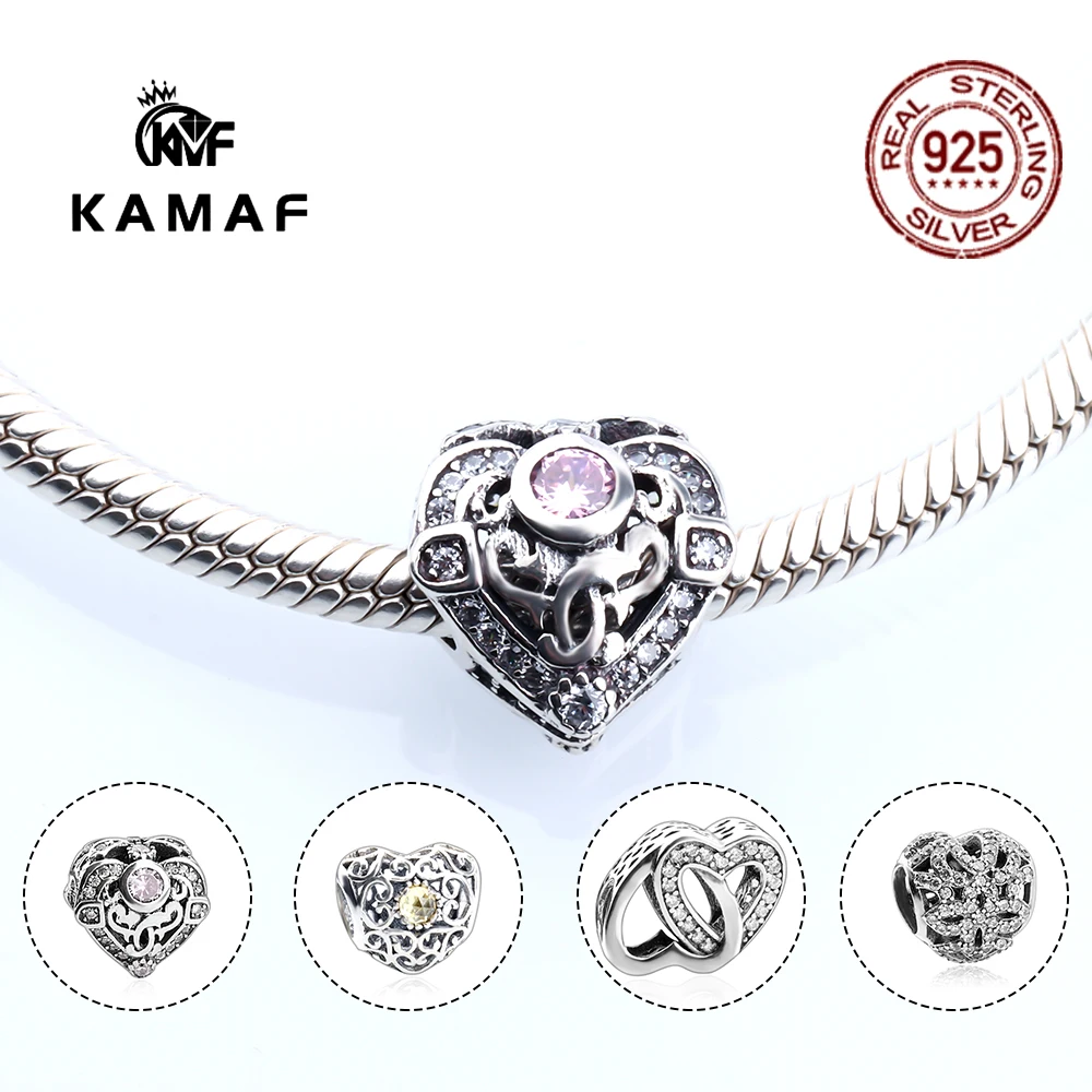 

Authentic sterling silver hollow peach heart beads with oxygen cubic zirconia, used to make DIY bracelet beads