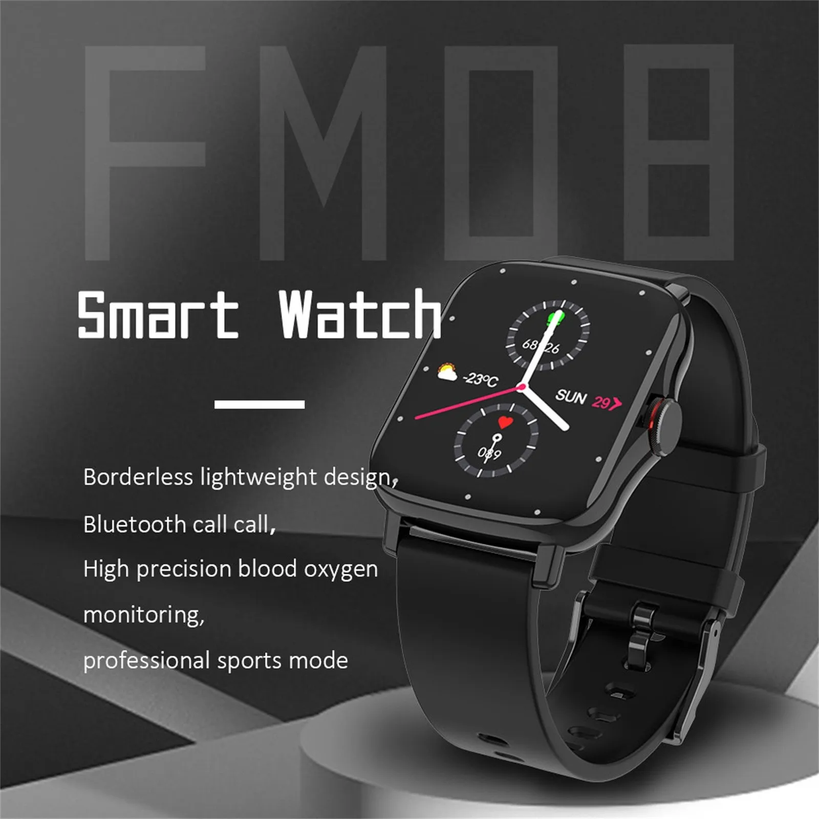 Fm08 Смарт-часы Для мужчин Bluetooth вызова в режиме реального монитор сердечного ритма