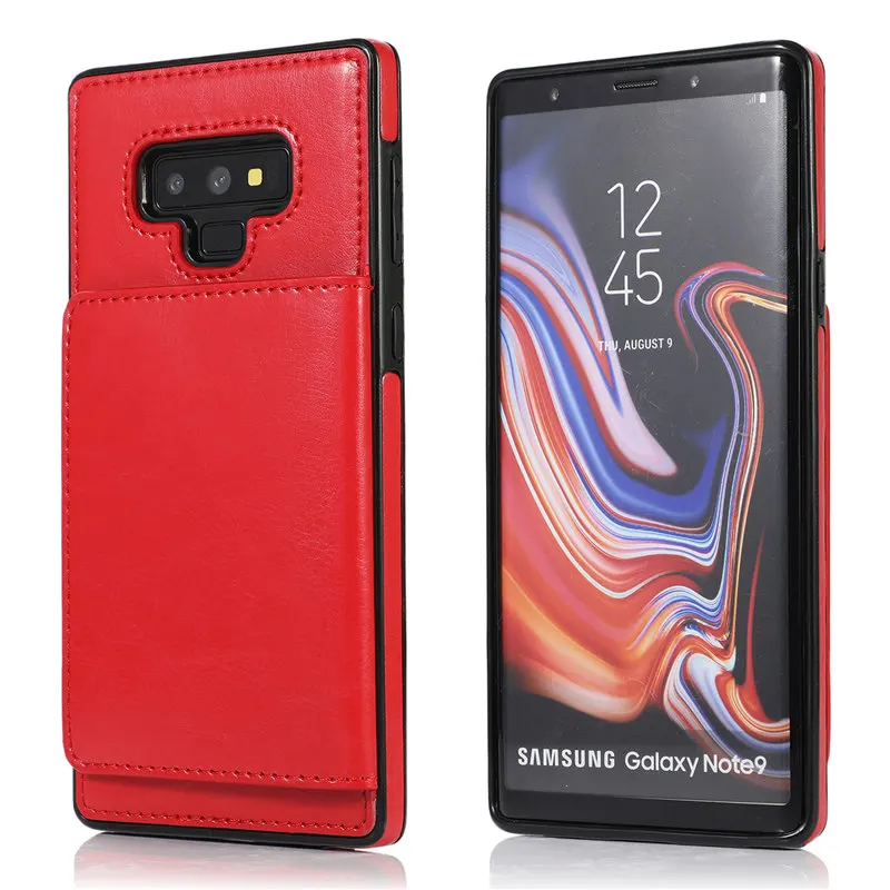 Red Для samsung Galaxy Note 8 9 10 Pro ретро PU кожаный чехол слот для карт держатель телефона чехол для samsung 10 Pro сумка для телефона - Цвет: Red