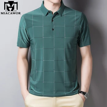

2020 New Polo Shirt Men Summer Short-sleeve Camisa Polos Homme Slim Fit classic lattice Poloshirts Mens Clothing T909