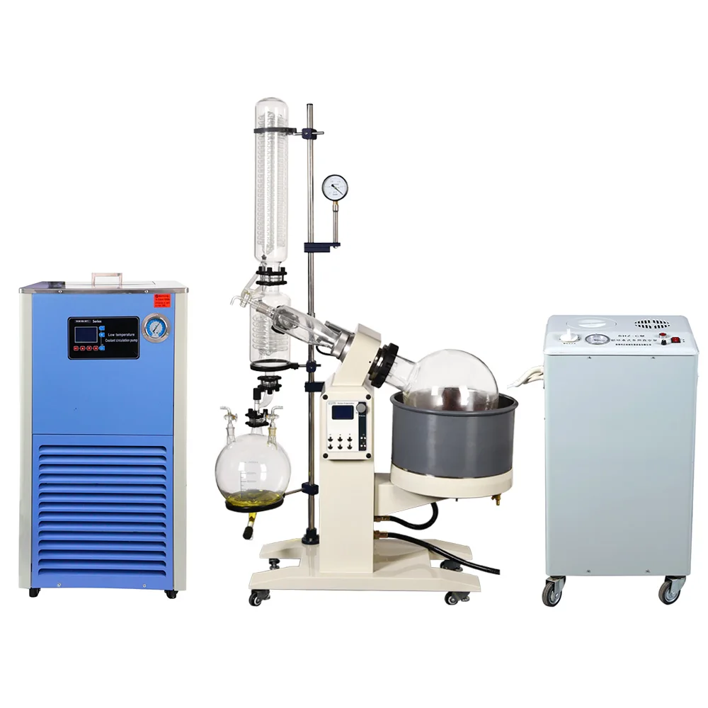 

ZOIBKD 20L Lab Rotary Evaporator Customize Evaporator Evaporation Motor Lifting Turnkey Package w/Water Vacuum Pump &Chiller