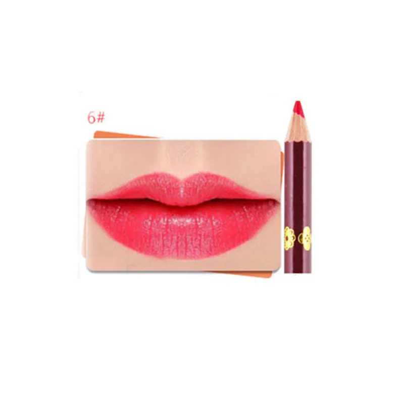 Карандаш Lipliner, цветной матовый деревянный карандаш для губ, 12 цветов, водостойкий, стойкий, легко одевается для макияжа, косметический, для салона красоты - Цвет: 06