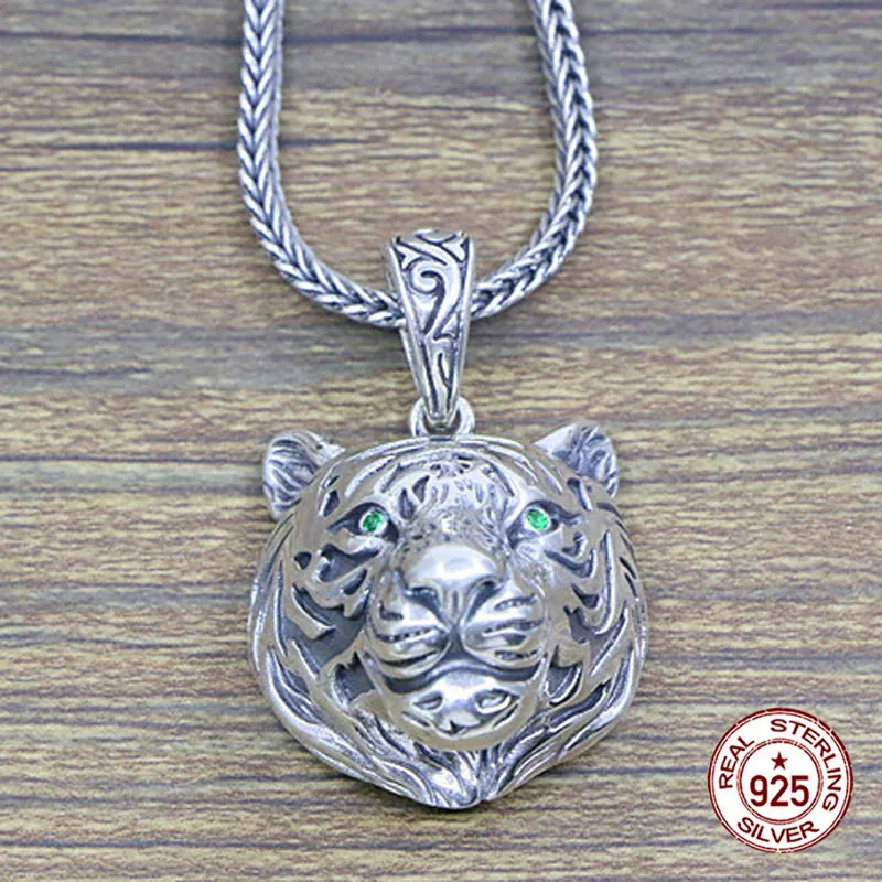 

925 sterling silver pendant personalized fashion temperament fresh jewelry tiger head simple shape gift for lover 2020 new hot