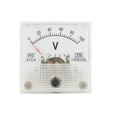 91C4 DC 0-100V Напряжение аналоговый измеритель в панель Вольтметр