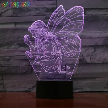 

Butterfly Girl Night Light Baby Sleeping Nightlight Bedroom Atmosphere Desk Lamp Holiday Present LED Fairy Light Touch Sensor