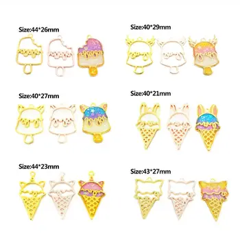 

12 Pcs/set Ice Cream Popsicle Alloy Border DIY Handmade Crystal Epoxy Glue UV Mold Metal Frame Jewelry Accessories Material Set