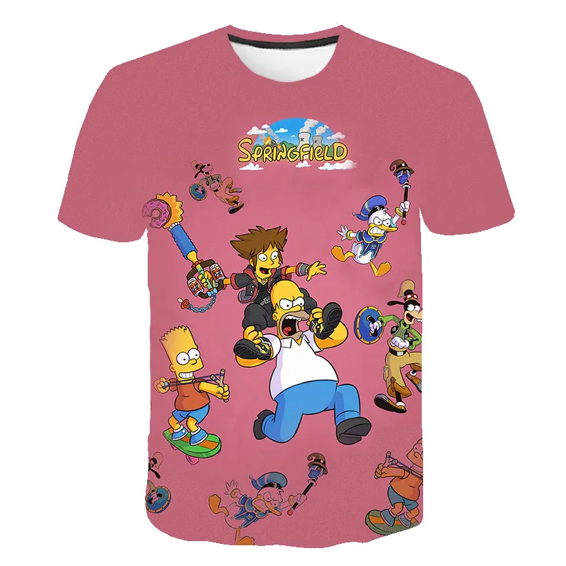 

Men's Summer Fun In 2020 Homer Simpson And His Son 3D Printed Short-Sleeved T-Shirt Fashion Top Unisex Clothing
