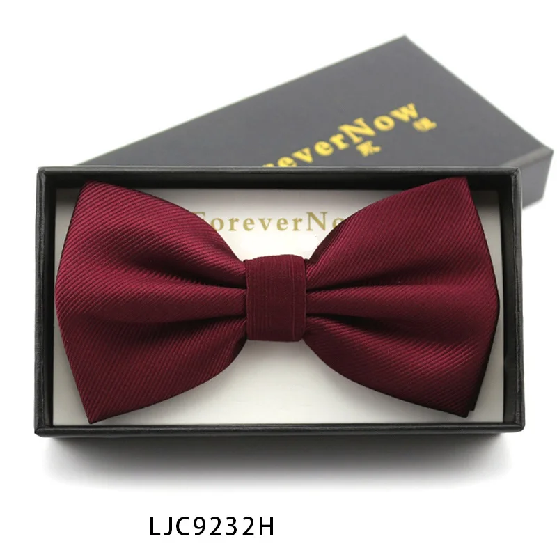 LJC9232H Новая мода Для мужчин с бантом Галстуки Для Свадьба двойная ткань сплошной Цвет жаккардовая ткань галстук-бабочка банкетный галстук бабочка галстук-бабочка с подарочной коробкой - Цвет: LJC9232H