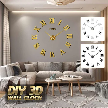 

special offer 3d big acrylic mirror wall clock diy quartz watch still life clocks modern home decoration living room stickers