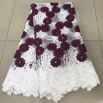 

African Lace Fabric 2019 High Quality Mei Red Cord Nigerian Lace Fabric Wedding French Water-soluble lace Fabric For Dresses