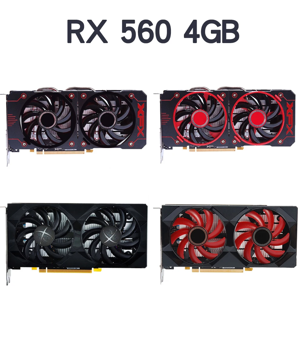 Видеокарта XFX RX 560 4 ГБ GDDR5 для AMD RX 500 серии VGA Видеокарта RX560-4GB RX560 RX564 4G HDMI DVI 7000 МГц PCI 3,0 б/у-5